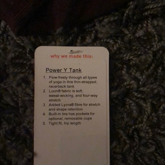 Lululemon NWT Power Y Tank Bordeaux Drama - Picture 5 of 5